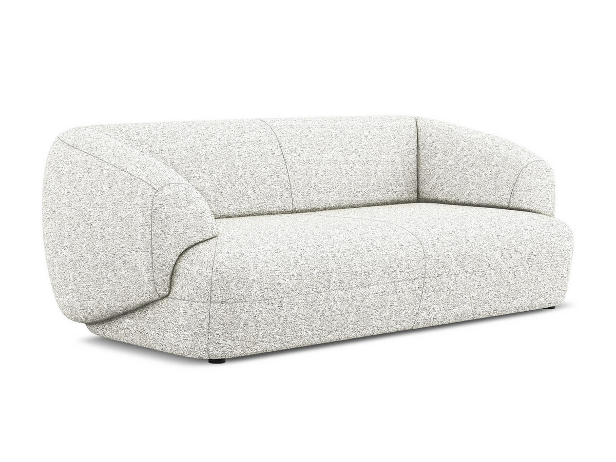 3-SITZER SOFA Strukturstoff Stoff Weiß - Beige/Schwarz, Kunststoff/Textil (212/81/98cm) - Makamii