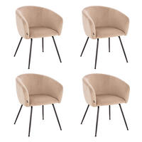 ESSZIMMERSTUHL ARIA - Menge: 4 - Beige, Kunststoff (58/75/58cm) - Home Deluxe