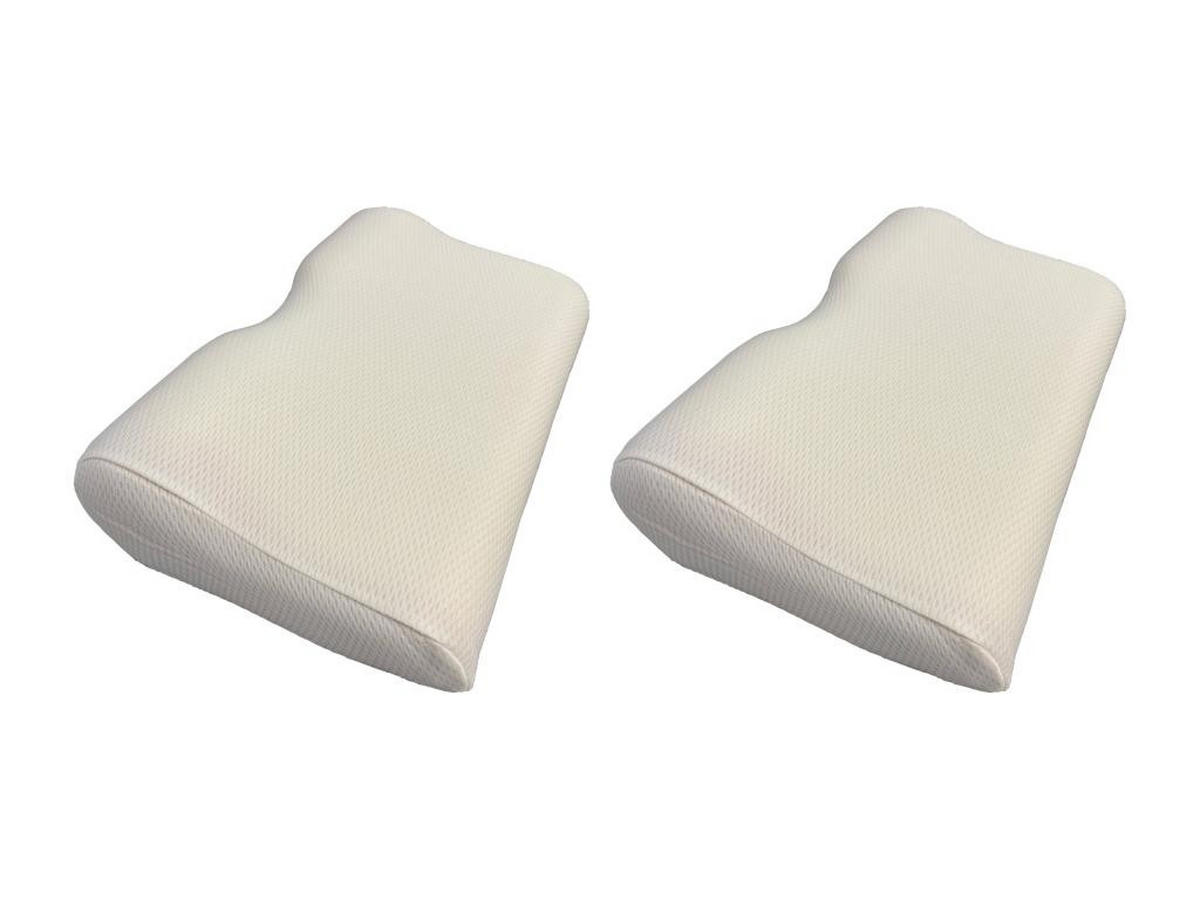ERGONOMISCHES Kopfkissen 2er-Set - 35 x 52 cm - DODO von PERFECT POSITION - Weiß, Textil (35/52cm) - Dodo