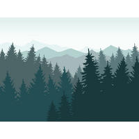 FOTOTAPETE Berglandschaft mit Bäumen 375 x 270 cm - Grün, Papier (375/270cm) - Sanders & Sanders