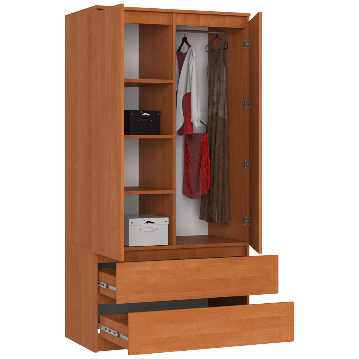 KLEIDERSCHRANK Erlefarben 180/90/51 - Erlefarben, Holzwerkstoff (90/180/51cm) - RAUMHIRSCH FURNITURE
