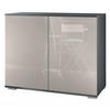 KOMMODE Skadu Sandgrau Hochglanz - Sandfarben, Holzwerkstoff (92.5/75.5/35cm) - Vladon