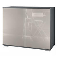 KOMMODE Skadu Sandgrau Hochglanz - Sandfarben, Holzwerkstoff (92.5/75.5/35cm) - Vladon