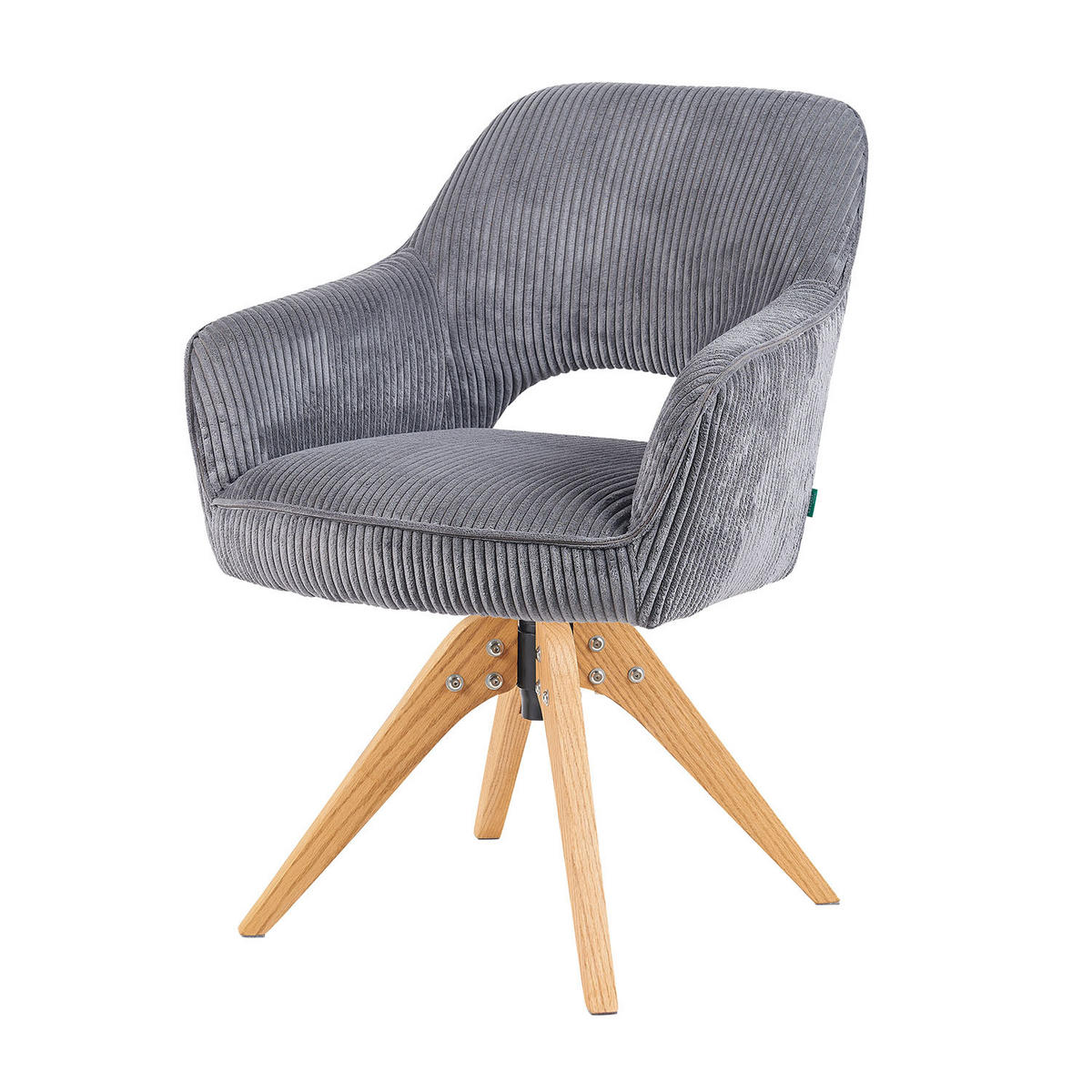 DREHSTUHL Mika-Lena - Honigeiche/Grau, Eichenholz/Holz (60/87/65cm) - DUBI Möbel