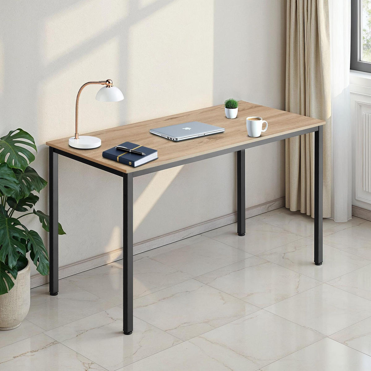 SCHREIBTISCH Vanport,120 x 60 x 75,5 cm,Industrial Holz hell, Eiche Sonoma - Naturfarben, Holzwerkstoff (120/60/75.5cm) - tectake