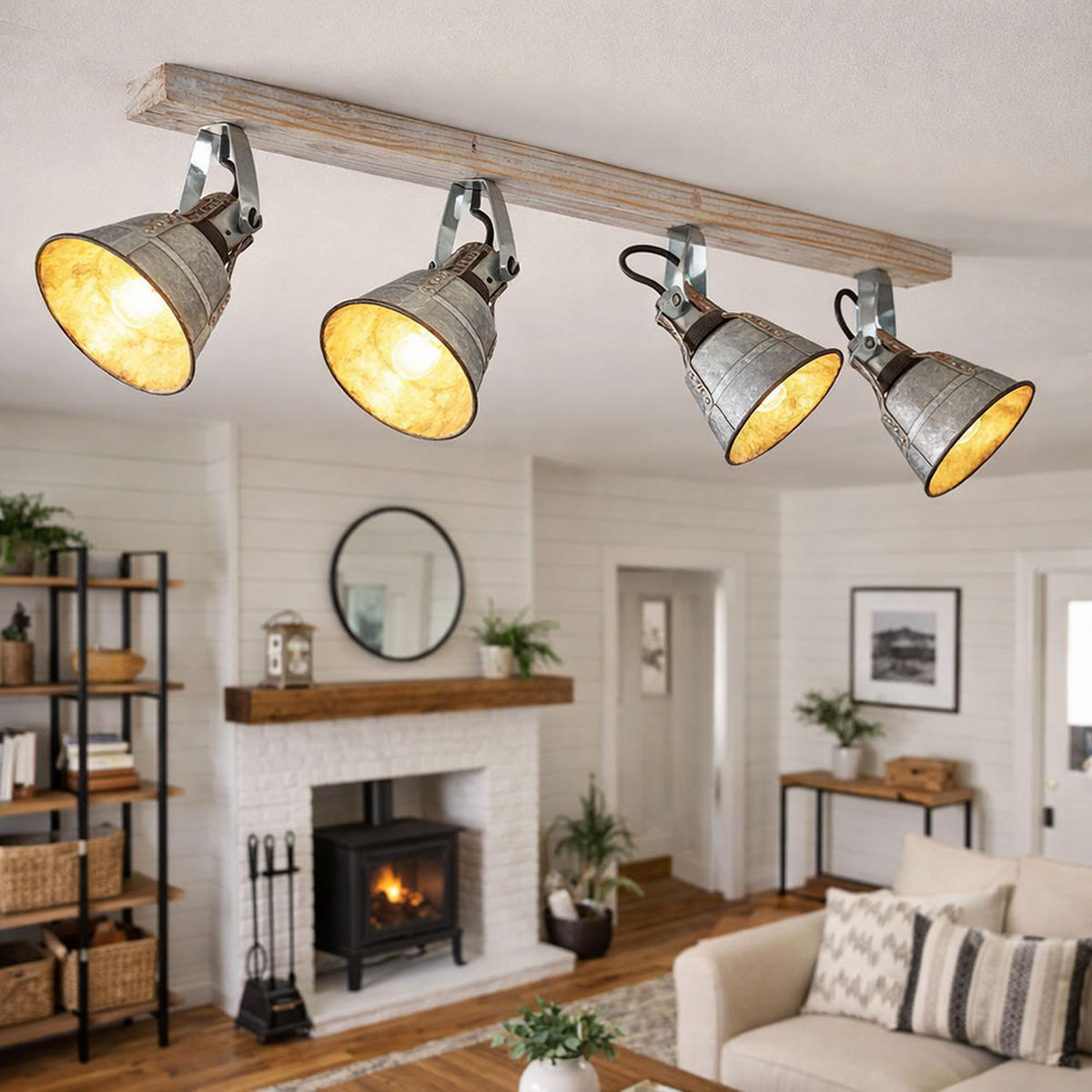 LED DECKENLEUCHTE GÜNTHER Metall Silber - Silberfarben, Metall (82/17.5/18cm) - Globo Lighting