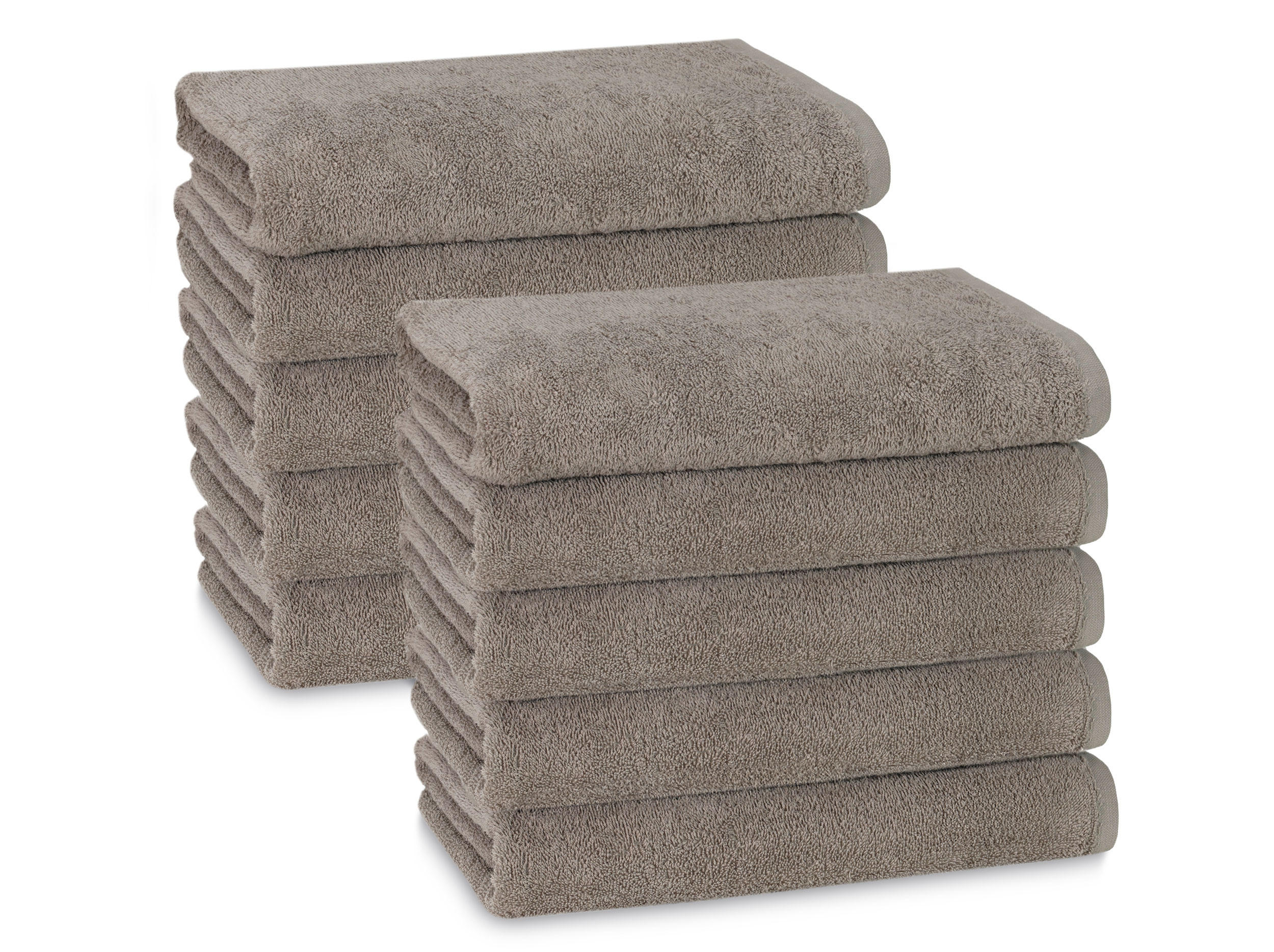 HANDTÜCHER, 10er-Set, 50x100 cm, 100% Baumwolle, Grau - Taupe, Textil (50/100cm) - Zollner