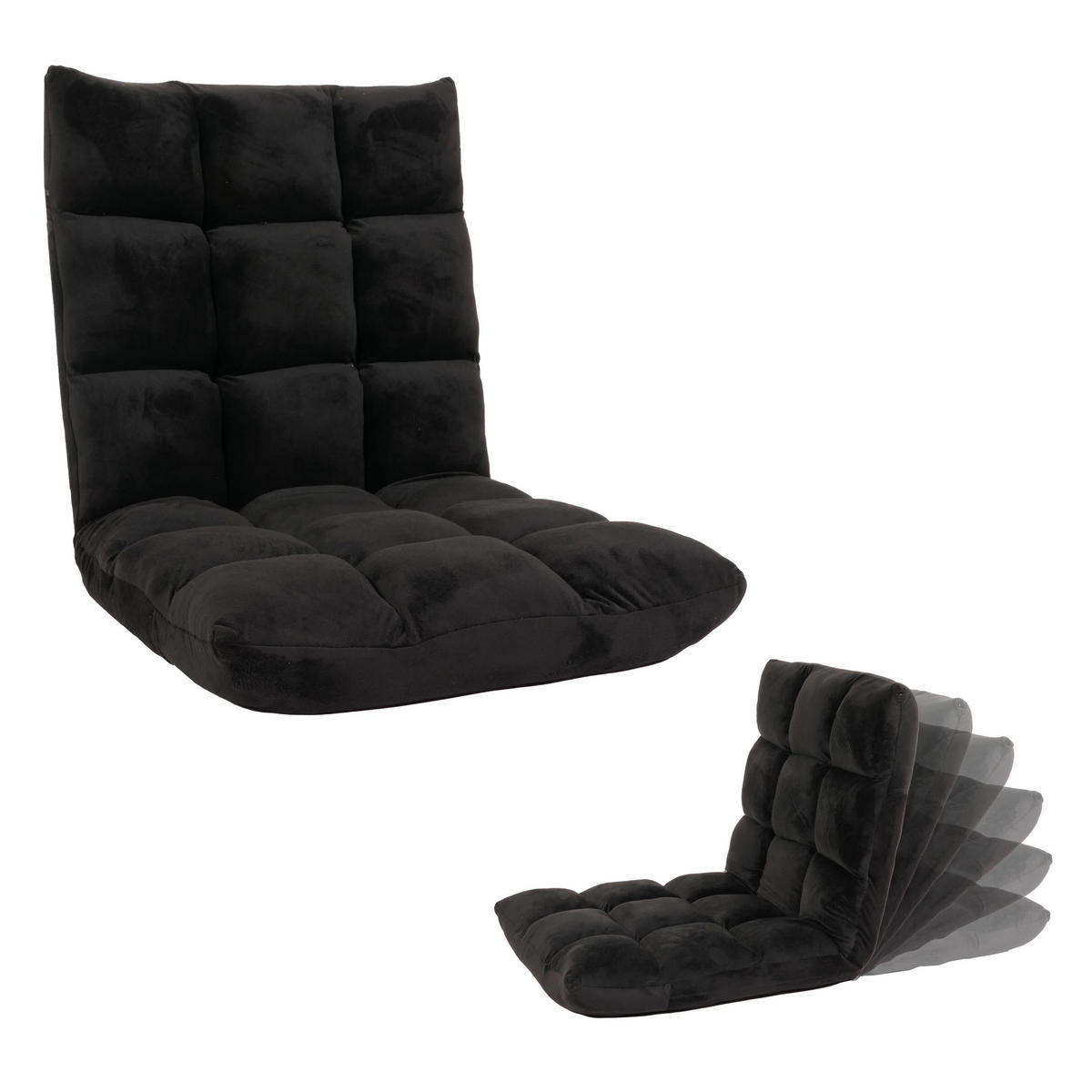 BODENSESSEL Schwarz - Schwarz, Textil (50/55/55cm) - MCW