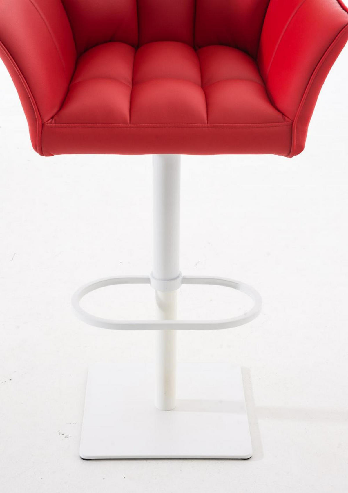 BARHOCKER 2er Set Lederlook Rot - Rot/Weiß, Textil/Metall (64/88/45cm) - CLP