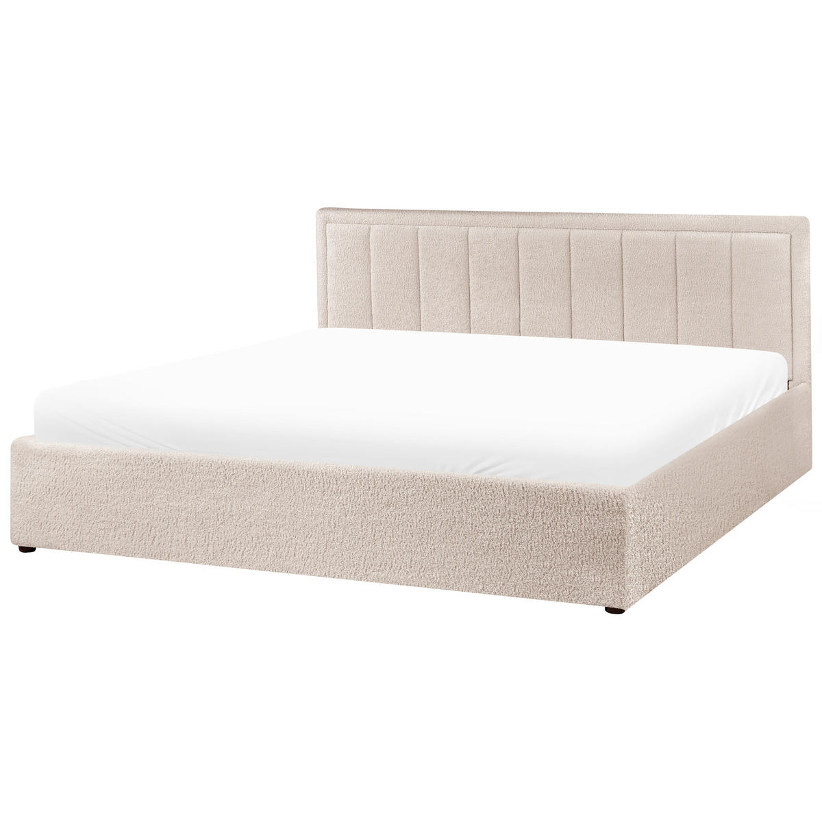 BETT mit Stauraum 180/200 cm Bouclé Beige Montlaur - Beige, Textil (180/200cm) - Beliani
