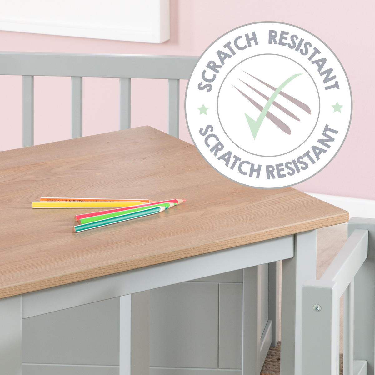 KINDERSITZGRUPPE Woody - Taupe/Sonoma Eiche, Holzwerkstoff (56/49/56cm) - Roba