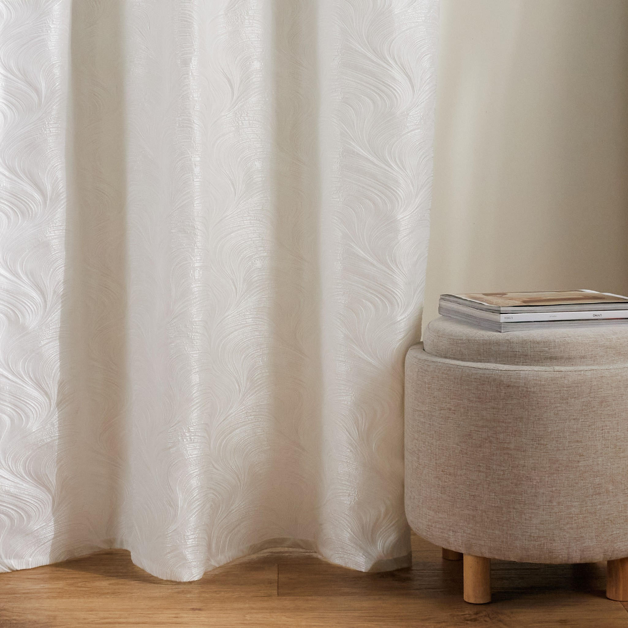 VORHANG Floah - Weiß, Textil (140/1/250cm) - home&you