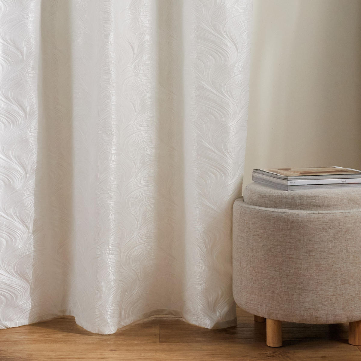 VORHANG Floah - Weiß, Textil (140/1/250cm) - home&you