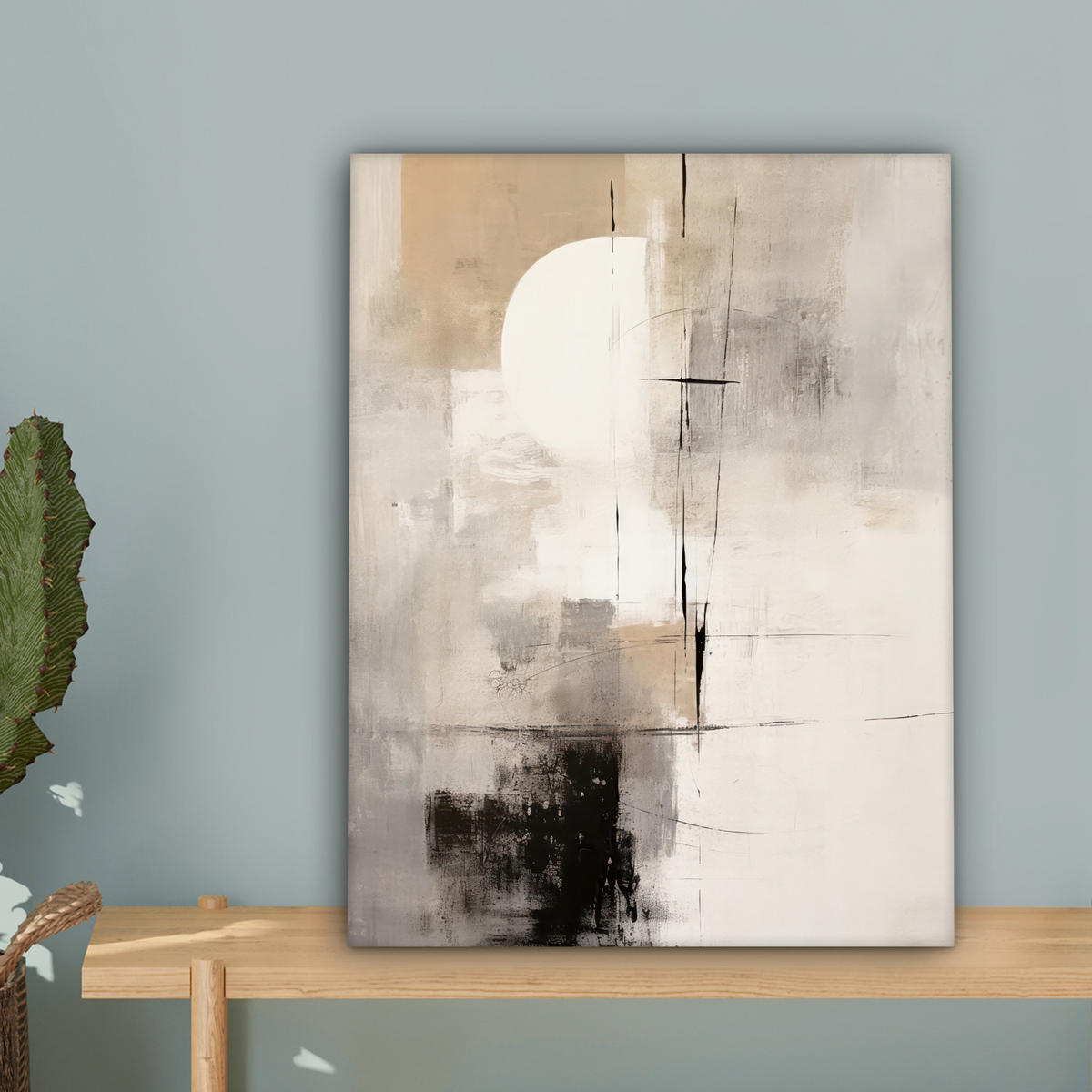 LEINWANDBILD Abstrakt - Kunst - Grau Room Decor 30x40 cm - Hellgrau, Textil (30/40cm) - MuchoWow