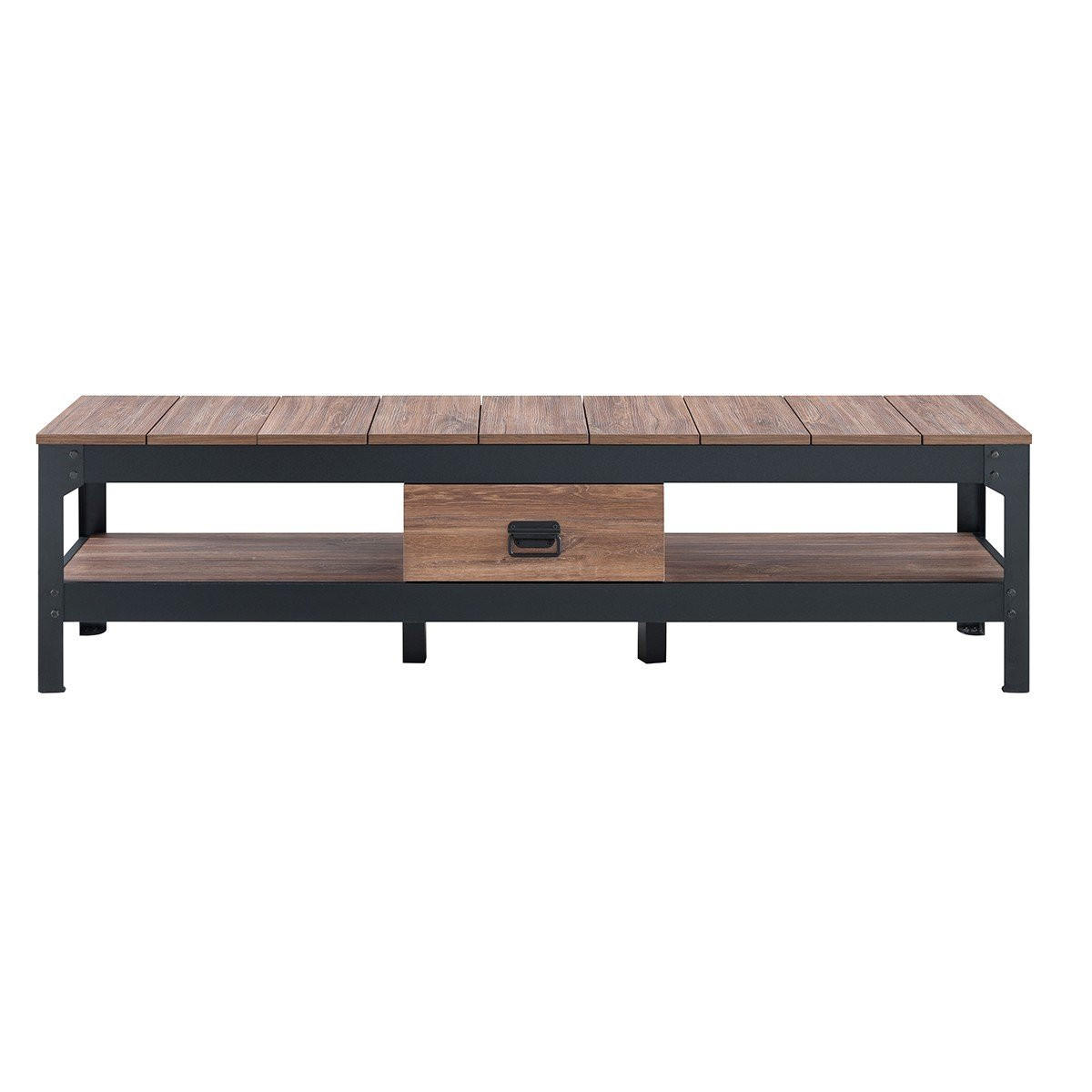 TV-MÖBEL Farbe Alt-Eiche mit 2 Ablagen und 1 Schublade - 151/38.5/40 cm - Nussbaumfarben, Holzwerkstoff (38.5/40/150.9cm) - Calicosy