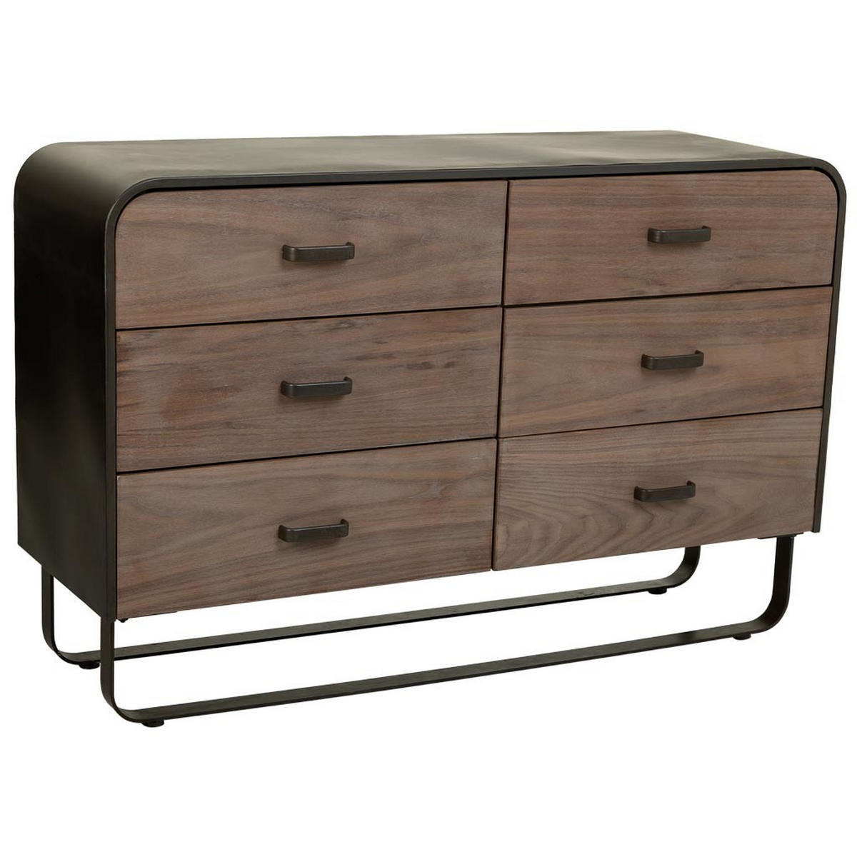 KOMMODE aus Holz und Metall 120x40x78 cm - Braun, Metall (120/78/40cm) - Wanderlust