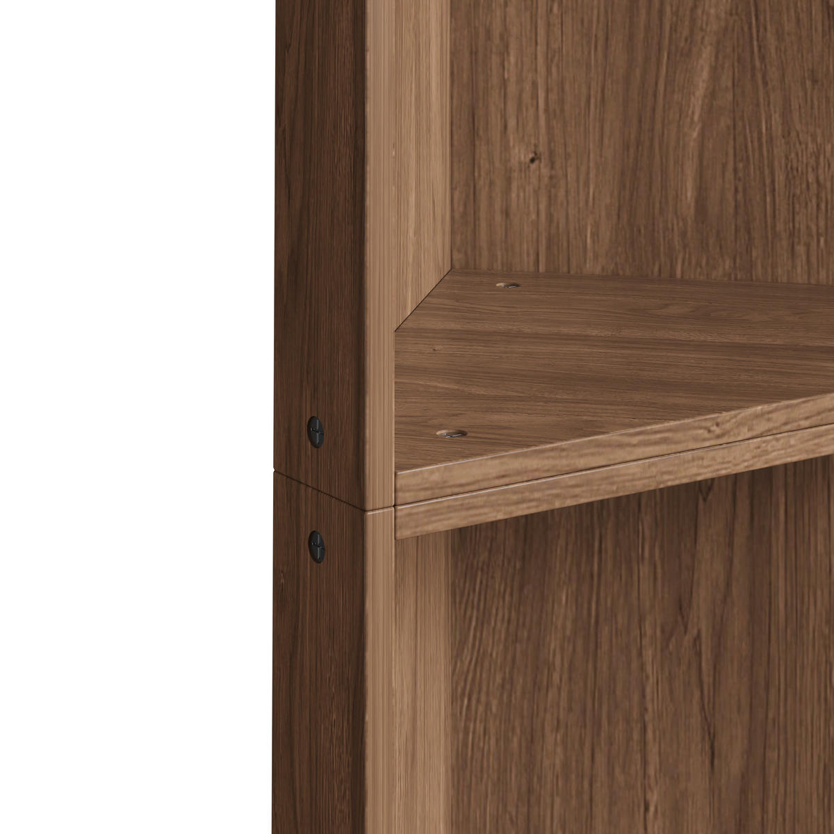 BÜCHERREGAL in Walnussfarbe Eckregal aus MDF mit Kippschutz für Wohnzimmer und Küche, B55/T32/H180 cm - Nussbaumfarben, Holzwerkstoff (55/180/32cm) - STILVORA