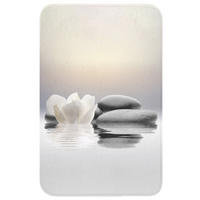 WC PŘEDLOŽKA Kameny - Lotos - Bílý - Voda - Zen 50x80 cm - bílá, textil/plast (50/1cm) - OnlyWow