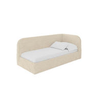 EINZELLBETT Jugendbett mit Bettkasten und Matratze H3/H4, Links - ELRY 90x200 Beige - Beige, Holzwerkstoff/Textil (90/200cm) - ALTDECOR