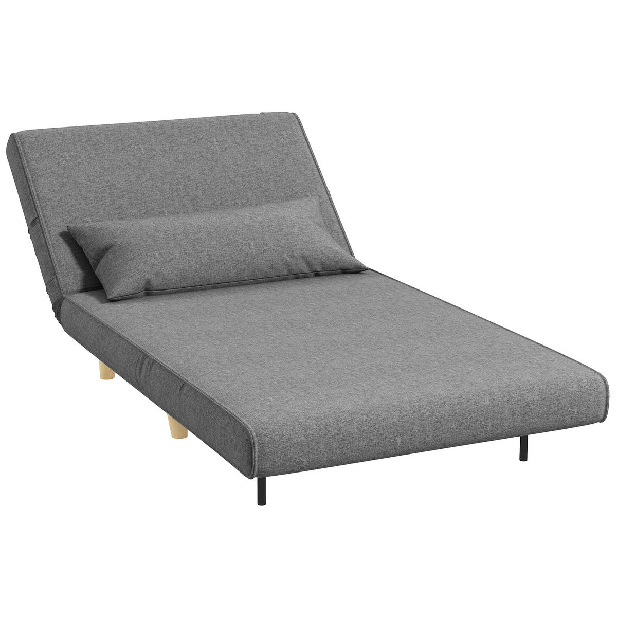 SCHLAFSESSEL DE-14610 3-in-1 verstellbare Rückenlehne mit Kissen Grau - Grau, Textil (78/80/94cm) - ComfortXL