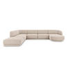 PANORAMASOFA links Miley aus Chenille-Stoff beige 6 Sitzplätze - Beige, Textil (255/70/330cm) - Micadoni