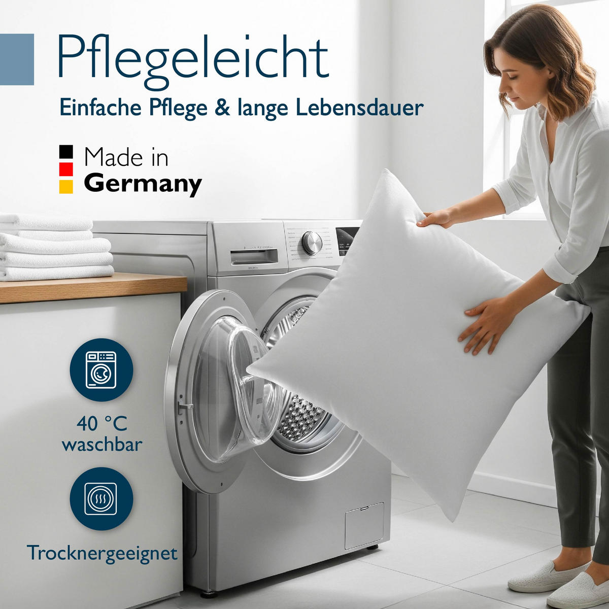 KOPFKISSEN BeauNuit FK 80x80cm Weiß (2tlg) - Weiß, Textil (80/80cm) - Beautissu 