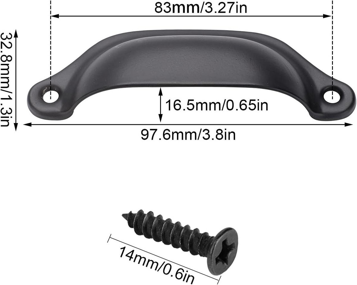 MÖBELGRIFF Schwarz 20er-Set - Schwarz, Metall (1.38/1.65/1.38cm)