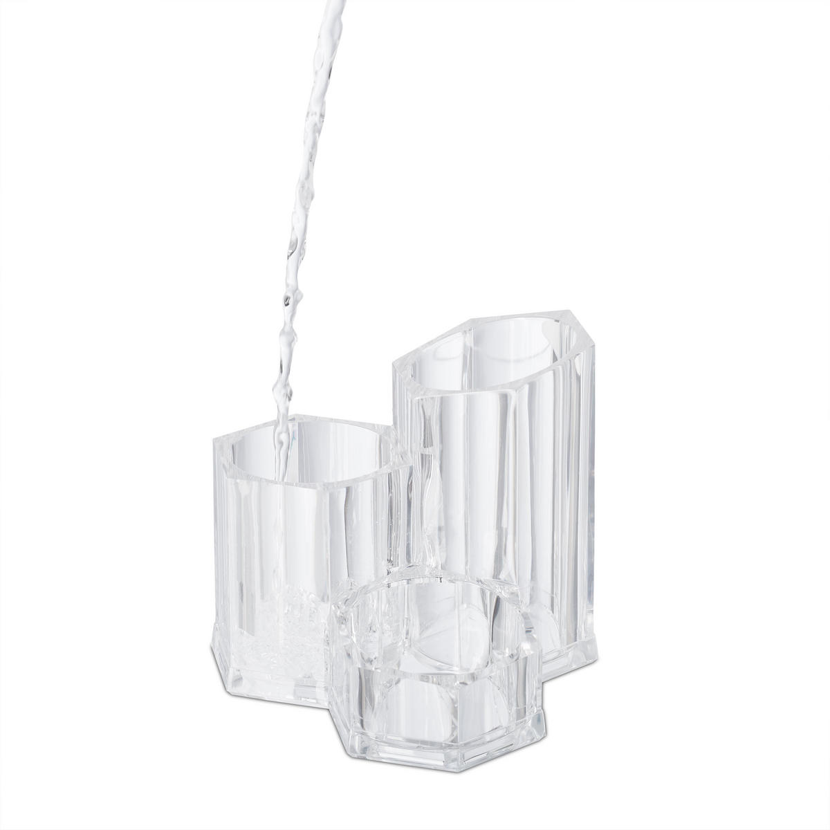 PINSELHALTER - Transparent, Kunststoff (13/12/13.5cm) - Relaxdays