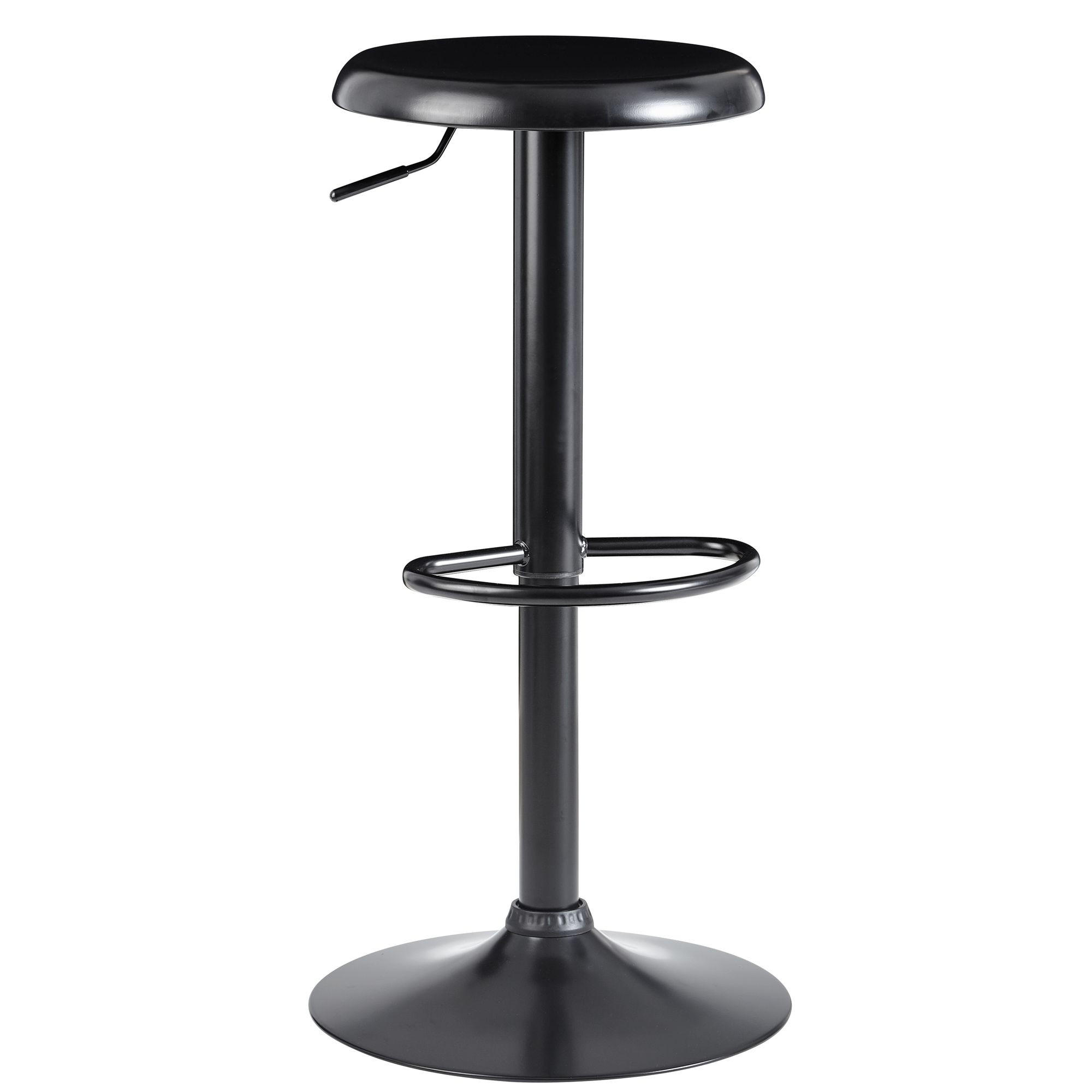 BARHOCKER – Schwarz, Metall, ohne Lehne, höhenverstellbar 58–79 cm, drehbar, 100 kg - Schwarz, Metall (40/79/40cm) - KADIMA DESIGN