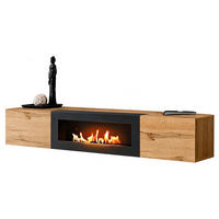 TV-LOWBOARD Eiche Wotan 180 cm, TV Unterschrank hängend mit Ethanol-Kamin - Eiche Wotan, Holzwerkstoff (180/30/40cm) - Inn.Furn