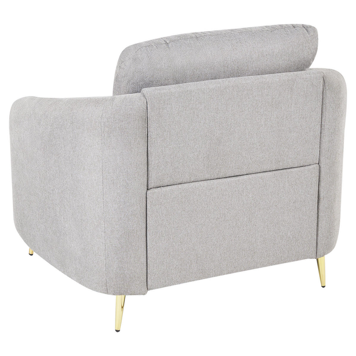 SESSEL Polsterbezug hellgrau/gold Trosa - Goldfarben/Grau, Textil (99/88/86cm) - Beliani