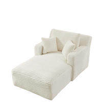 SCHLAFSESSEL DE-34906 Cord mit Schlaffunktion Cremefarben - Creme, Textil (100/82/166cm) - ComfortXL