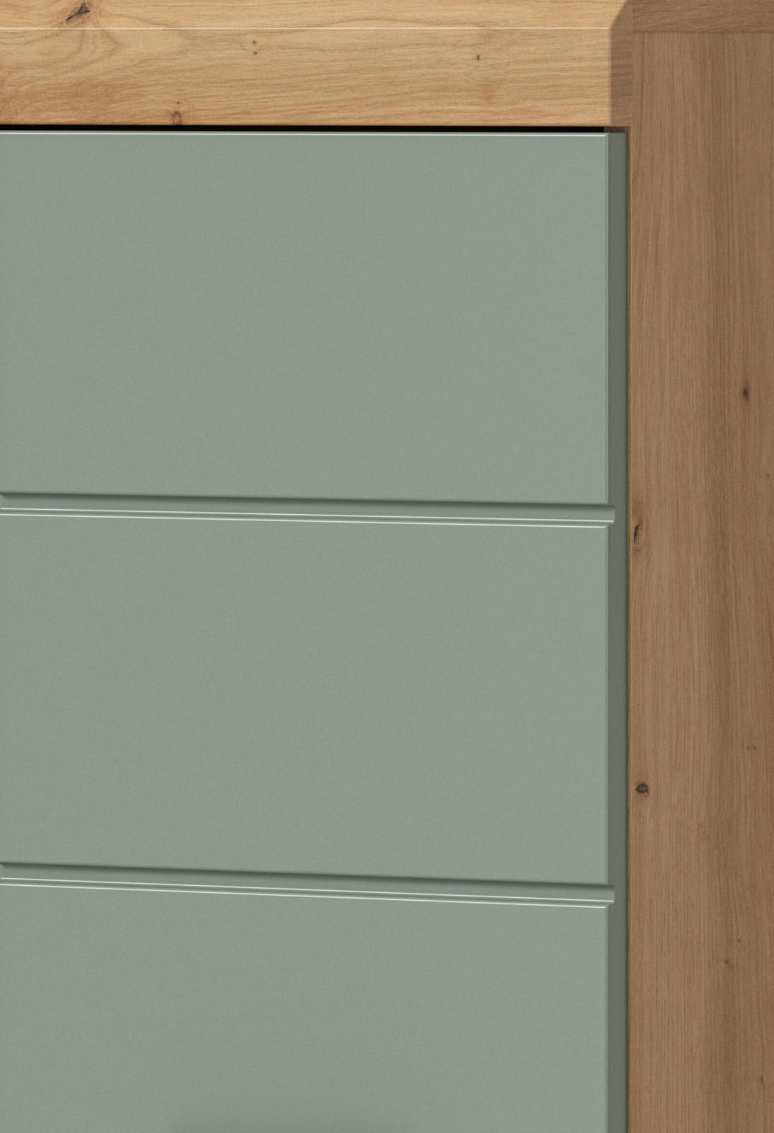 Thumbnail - Inn.Furn Hängeschrank, Salbeigrün, Eiche Artisan, Kunststoff, Nachbildung,Eiche, Uni, Holz Optik, 1 Fächer, Rechteckig, ...