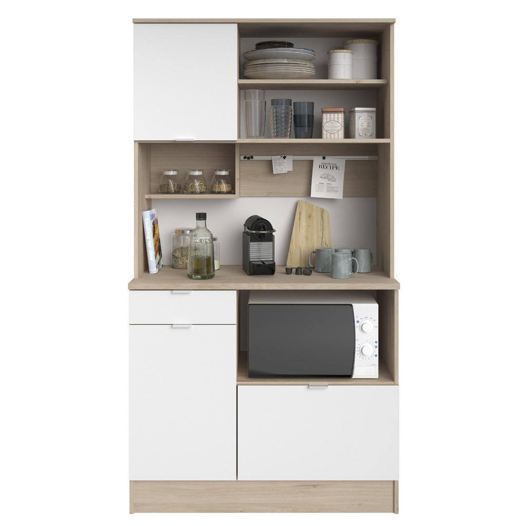 Thumbnail - Parisot Meuble Buffet, Mehrfarbig, Holzwerkstoff, Nachbildung,Eiche, 4 Fächer, 1 Schubladen, Rechteckig, 100x184x45 cm, ...