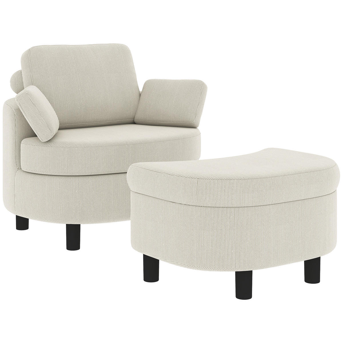SESSEL Creme 85.5/69.0/78.0cm - Creme, Textil (69/78/85.5cm)