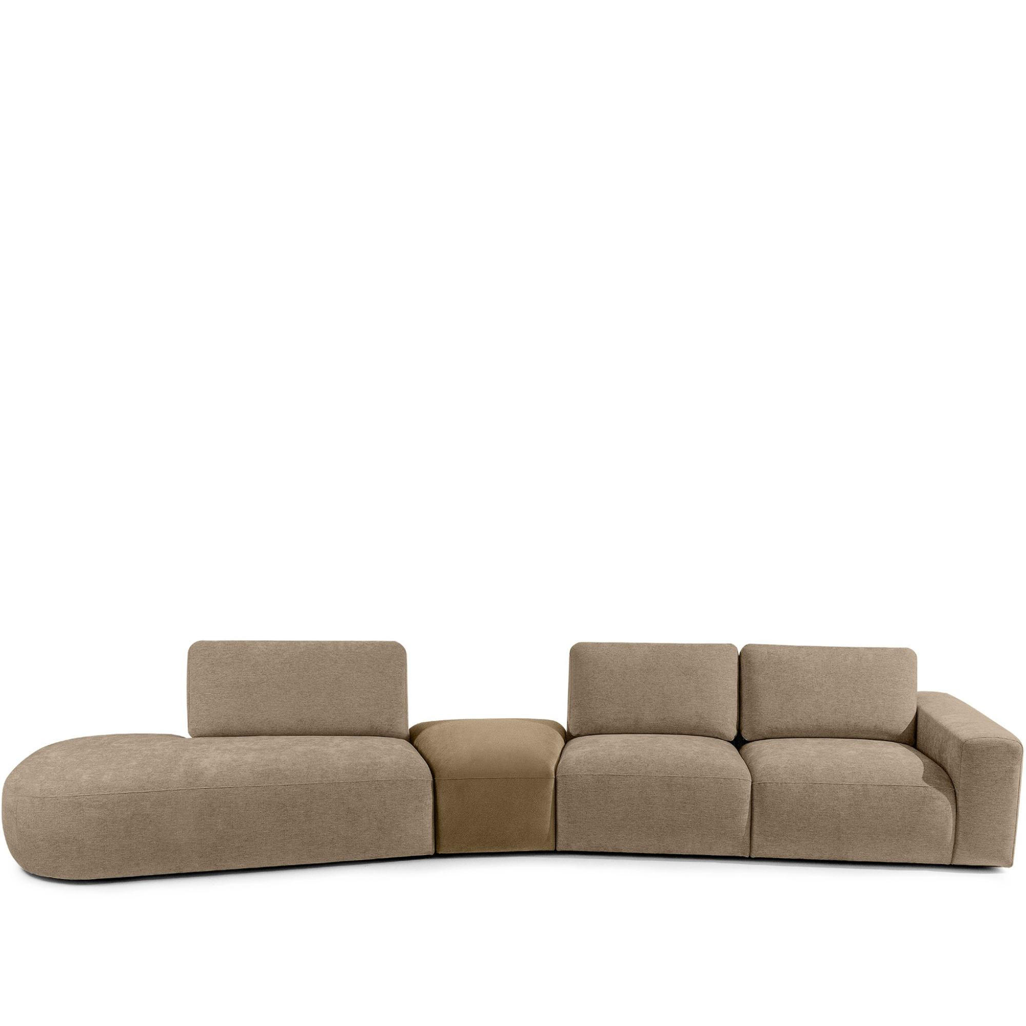 5-SITZER ECKSOFA ZUCCO Chenille links, Beige - Beige, Textil (430/84/105cm) - KONSIMO®