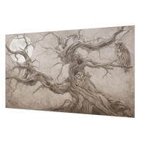 FOTOTAPETE 416x254 cm - Nachtvögel - Beige, Textil (416/254cm) - Wallfluent