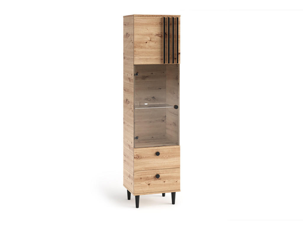 Margaret Hadas24 Vitrine Eiche Artisan, Schwarz 50x196x40 cm