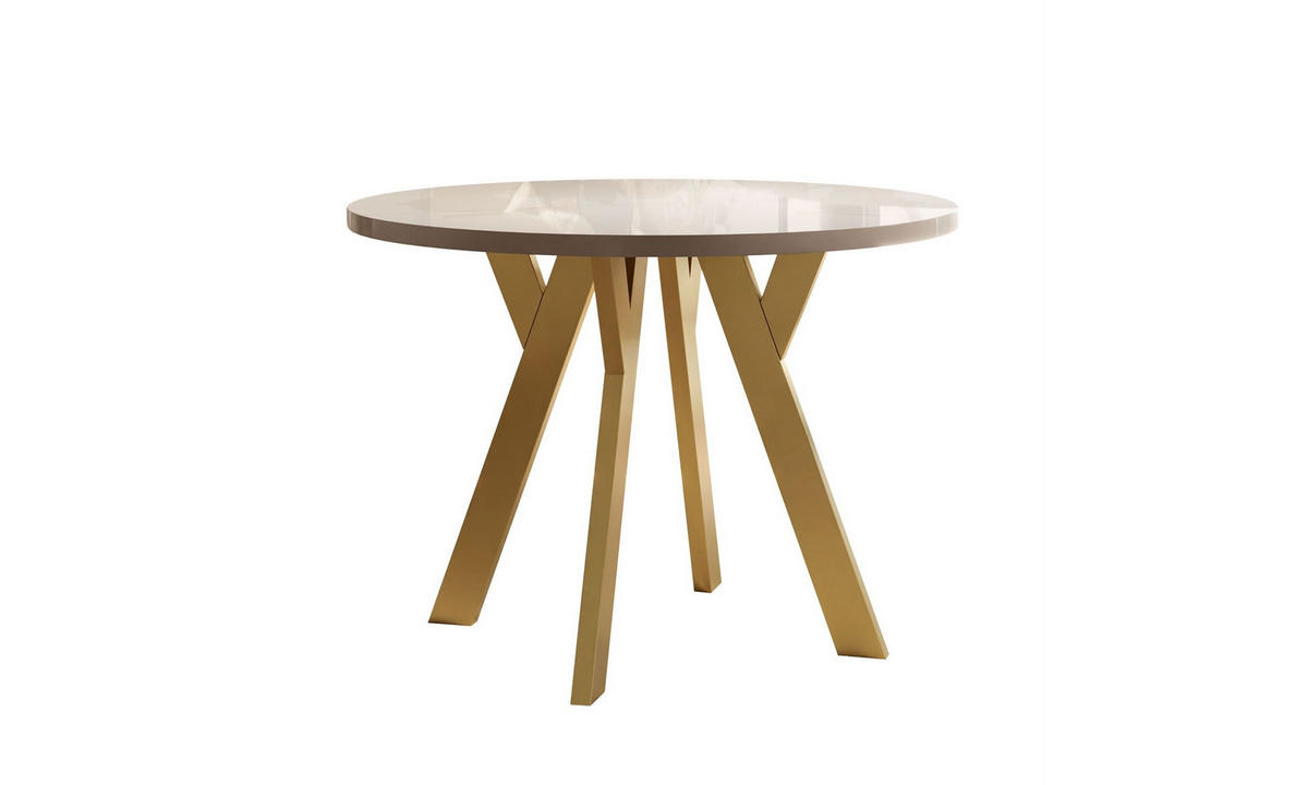 ESSTISCH VOLTA GLOSS 100/100/72,5 cm Tischplatte: Kaschmir Glanz; Gestell: Golden - Kaschmir/Goldfarben, Holzwerkstoff/Metall (100/100/72.5cm) - Lookway