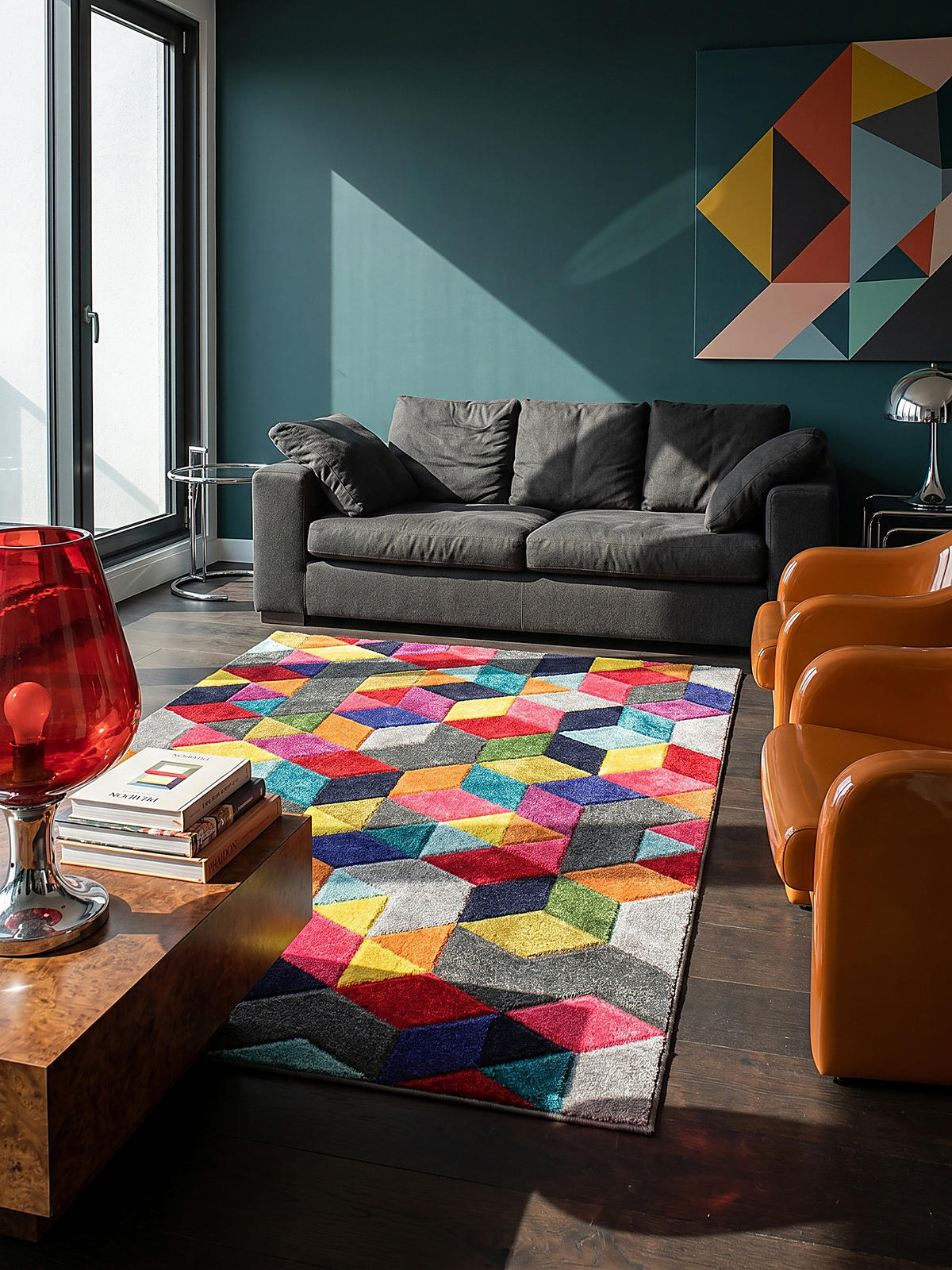 WEBTEPPICH MEON in Bunt, mit geometrischem Muster, 160 x 230 cm - Multicolor, Textil (230/160cm) - KADIMA DESIGN