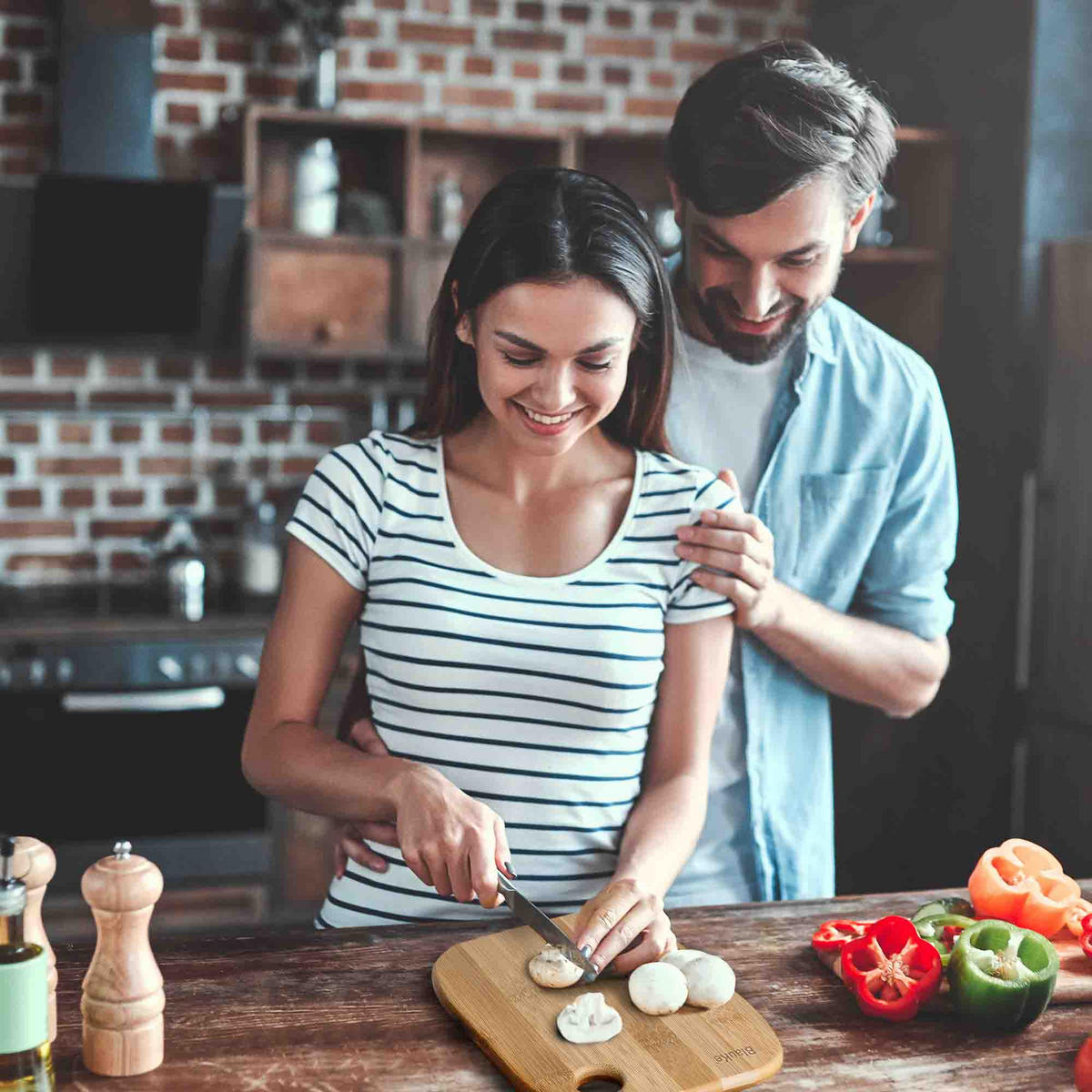 SCHNEIDEBRETTER aus Bambus Holz 3er Set - Beige, Holz (25/33cm) - BlauKe