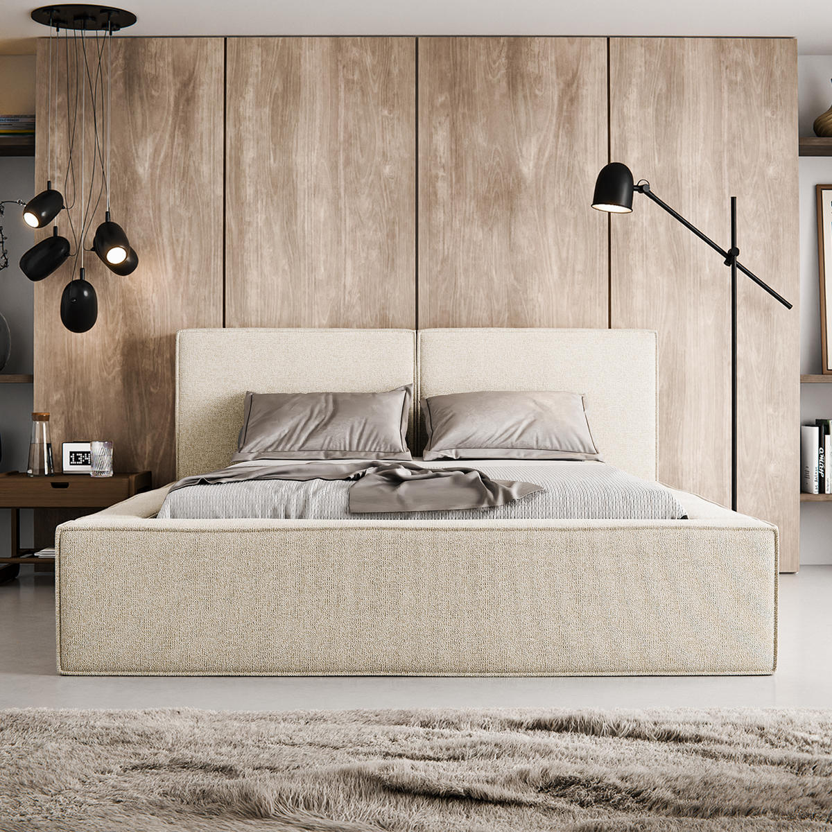 POLSTERBETT LESTI 140x200 cm, Creme - Creme, Textil (200/140cm) - Fedve