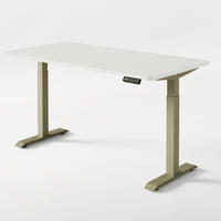 SCHREIBTISCH Elektrisch Höhenverstellbarer HomeOne 160x80cm Grün/Weiß mit Memory-Funktion, Anti-Kollisions Technologie - Weiß/Grün, Holzwerkstoff (80/160/62cm) - Desktronic