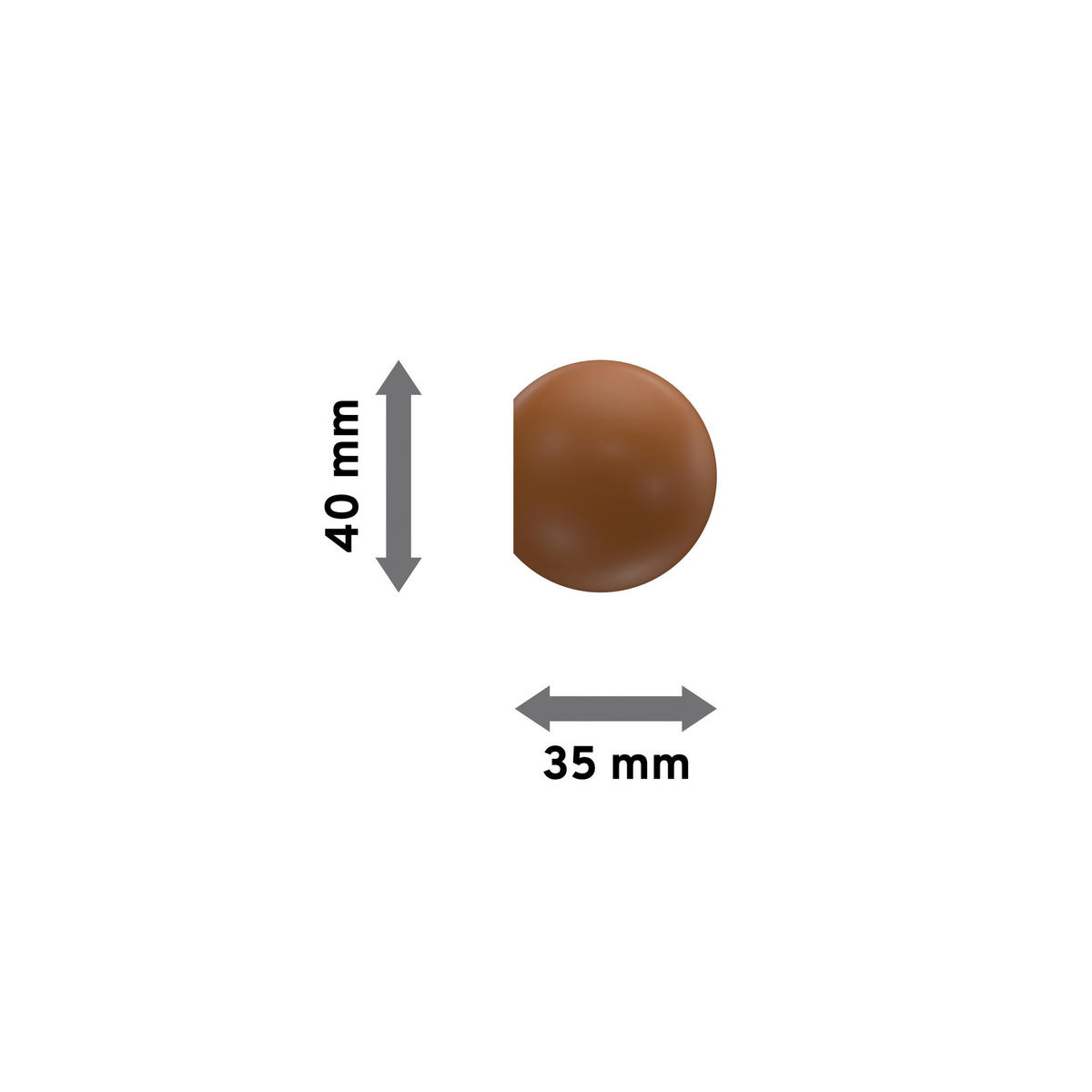 ENDSTÜCKE FÜR GARDINENSTANGEN 20 mm Ø, Luina Kirschbaum, Packung 2 Stück - Kirschbaumfarben, Holz (3.5/4/4cm) - INTERDECO