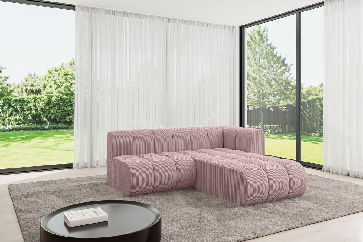 ECKSOFA modulares Sofa Darnel-L1 - 205x177x70 cm Rosa - Rosa, Holzwerkstoff/Textil (205/177cm) - ALTDECOR