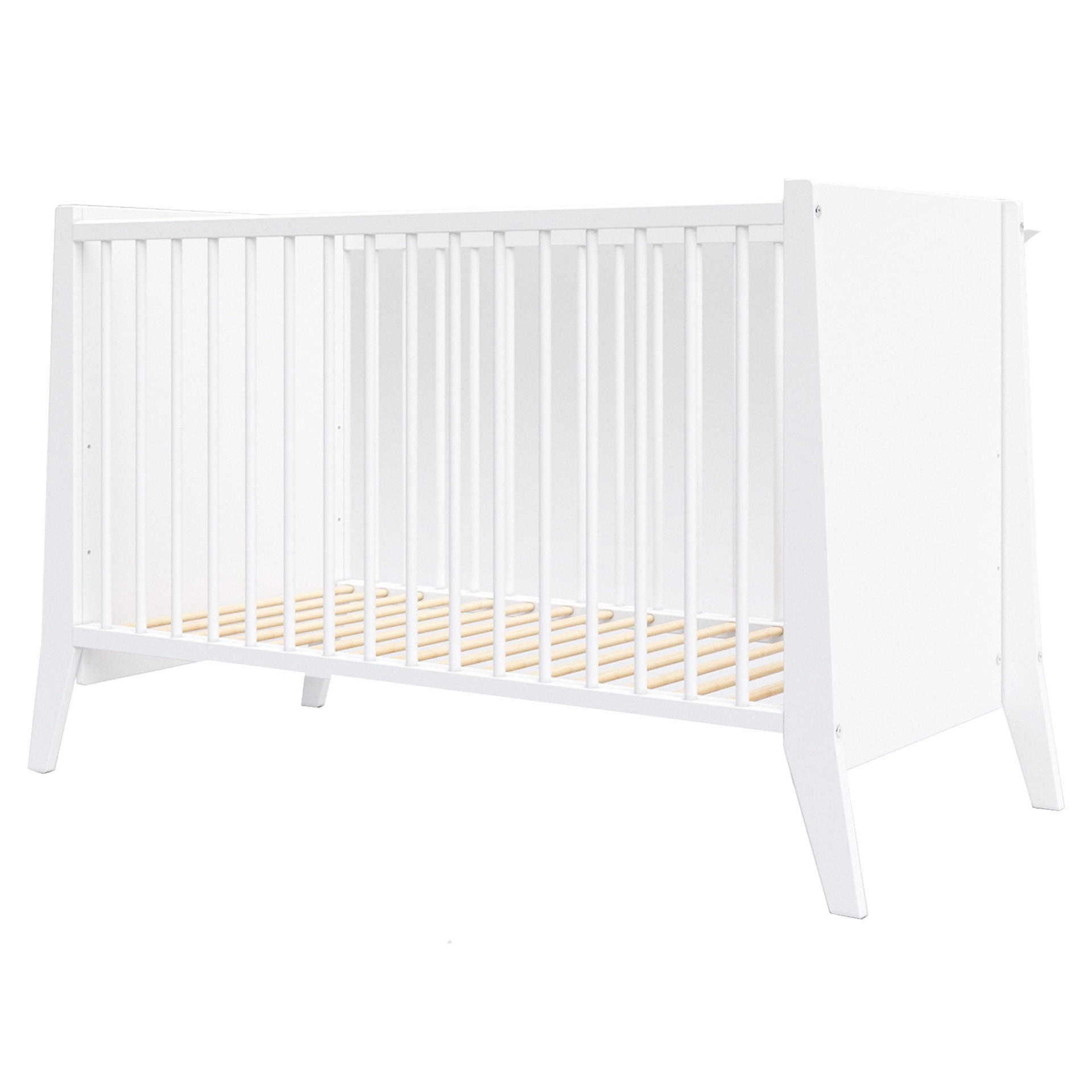 BABYBETT Zoe, Mitwachsendes, Weiß - Weiß, Holz (60/120cm) - Premiers Moments