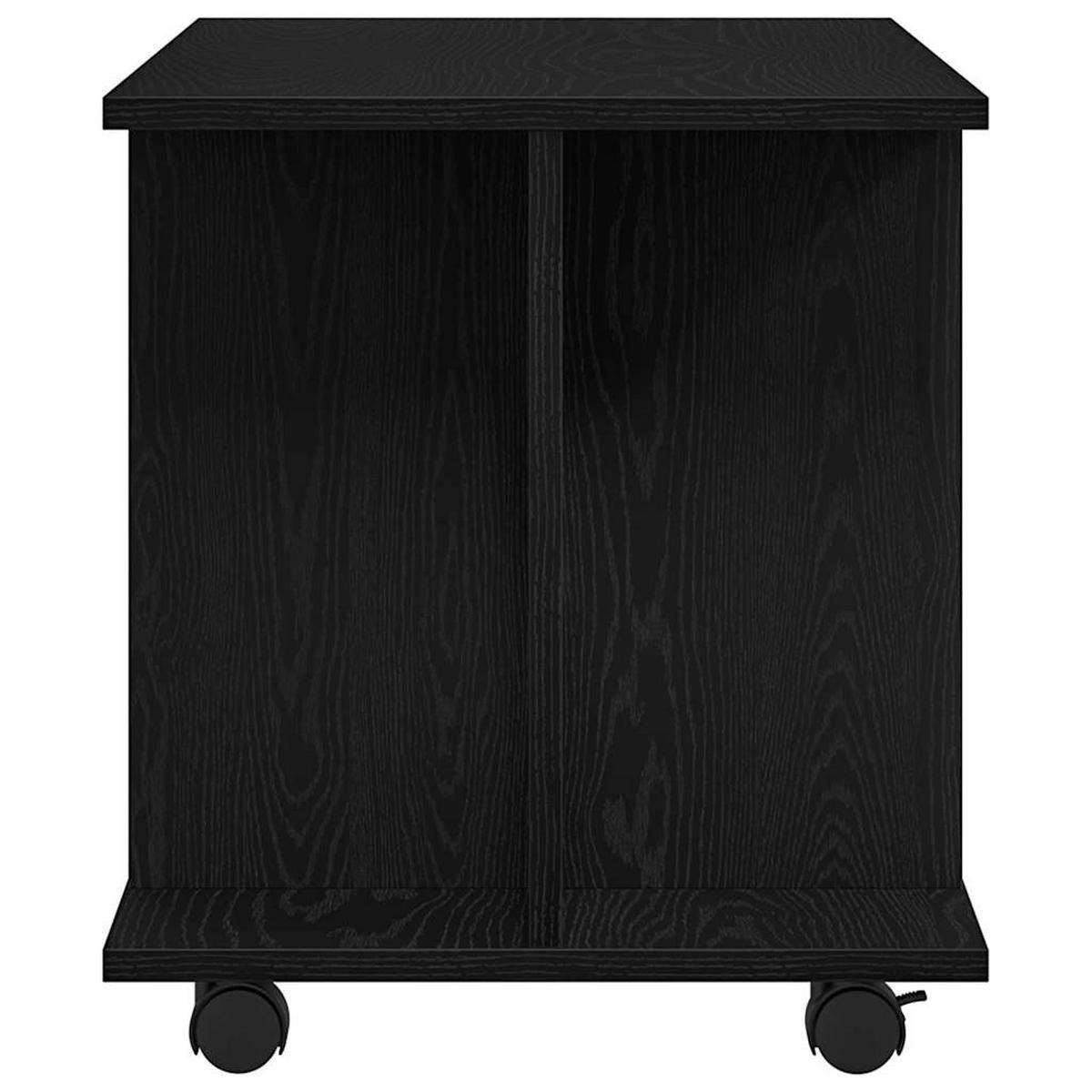 TV-SCHRANK Mit Rollen Schwarz Eichen-Optik 80/40/45 Cm - Schwarz, Holzwerkstoff (40/45/80cm) - vidaXL