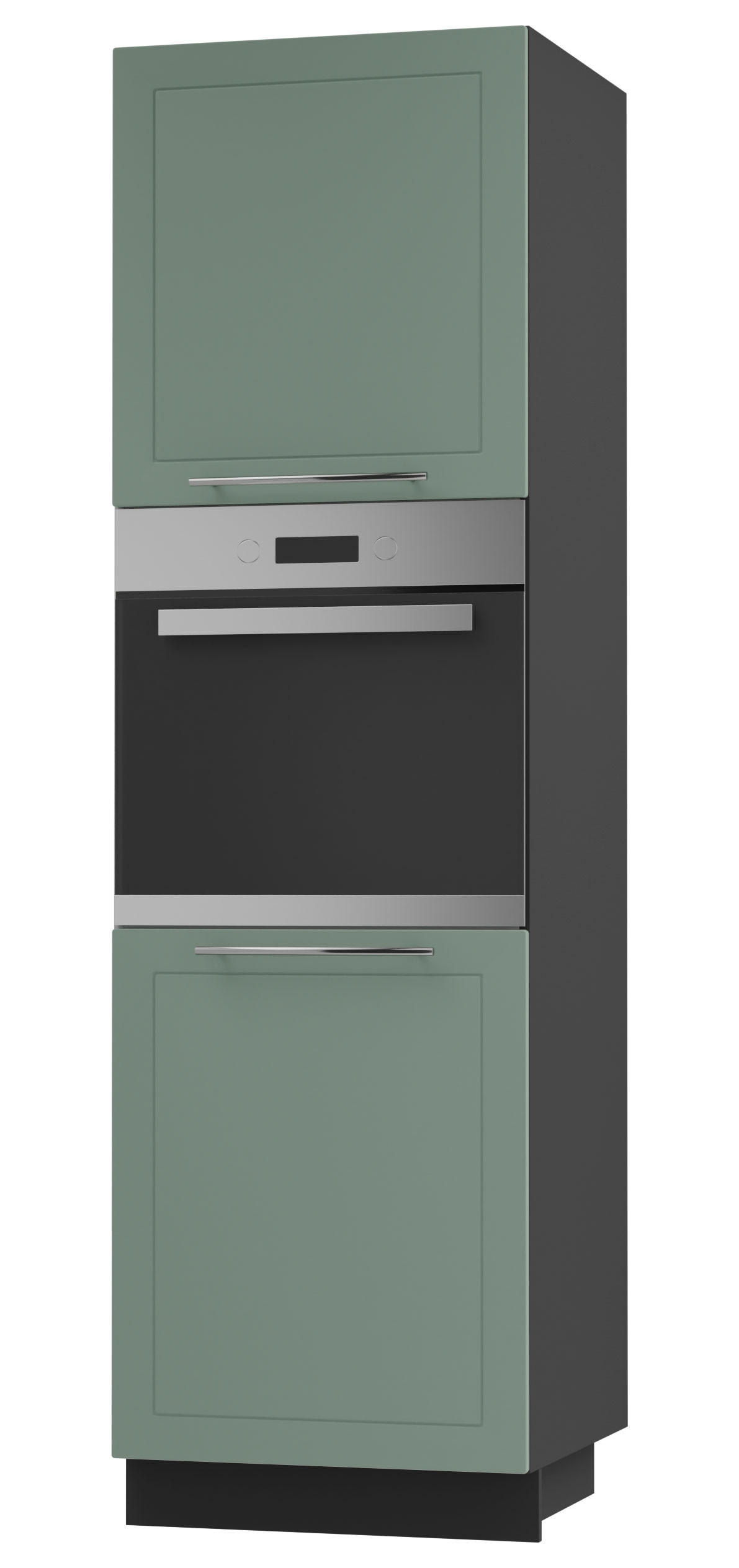 BACKOFENHOCHSCHRANK Kvantum D14/RU/2D Mint Matt / Schwarz Matt 60 / 59 / 207cm - Schwarz/Mintgrün, Holz/Holzwerkstoff (60/207/59cm) - Feldmann-Wohnen