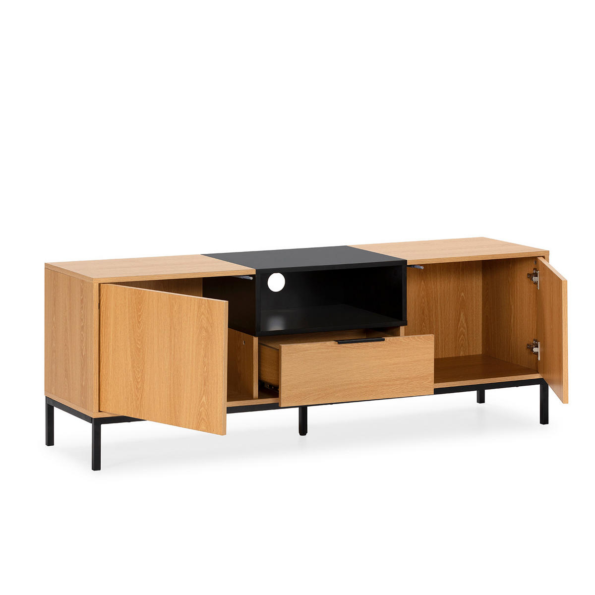 TV-ELEMENT Nieve 2 türen 1 schublade Eichenfarbe - Honigeiche, Holzwerkstoff (150/55/40cm) - VS Venta-stock