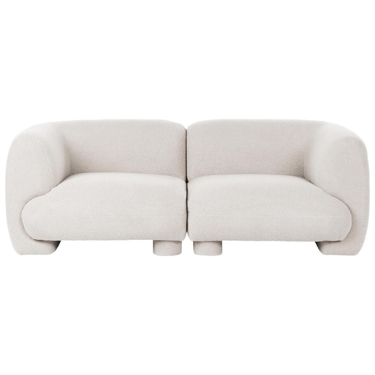 MODULÁRNÍ POHOVKA 2-místná Krémově bílá Bouclé Mjalbi - krémová, textil (194/69/91cm) - Beliani